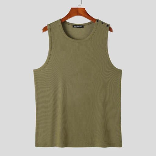INCERUN Men Sets Solid Color O-neck Sleeveless Sum