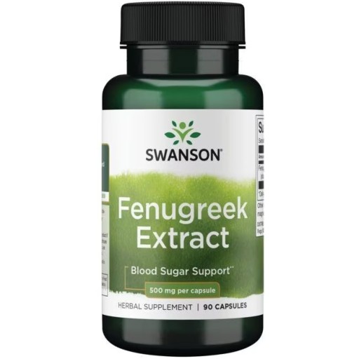 Ekstrakt z kozieradki 500 mg 90 kapsułek Wsparcie Metabolizmu Swanson