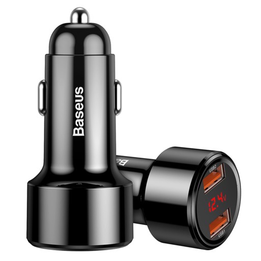 BASEUS LED ŁADOWARKA SAMOCHODOWA DO AUTA 2X USB QC QUICK CHARGE 3.0 45W