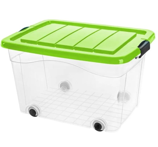 Pojemnik pudło skrzynia z pokrywą 60L Zielony