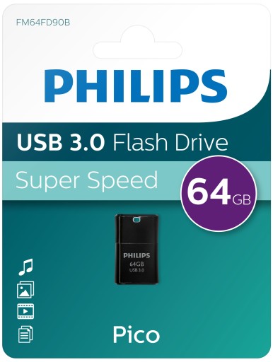 Pendrive Philips USB 3.0 64GB PICO Edition Black
