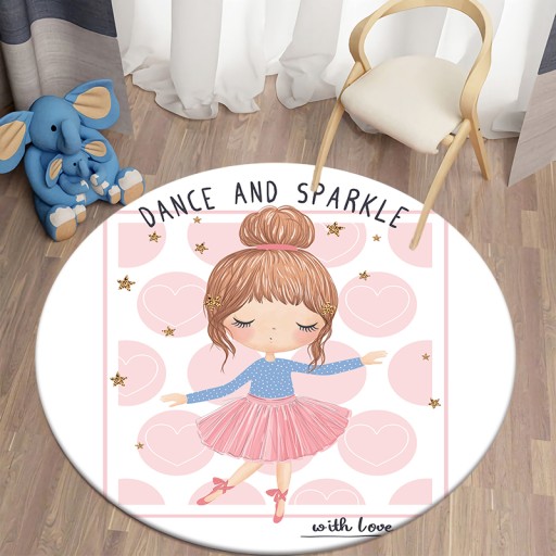 Okrągły dywan Cartoon Girl Printed children's round carpet K