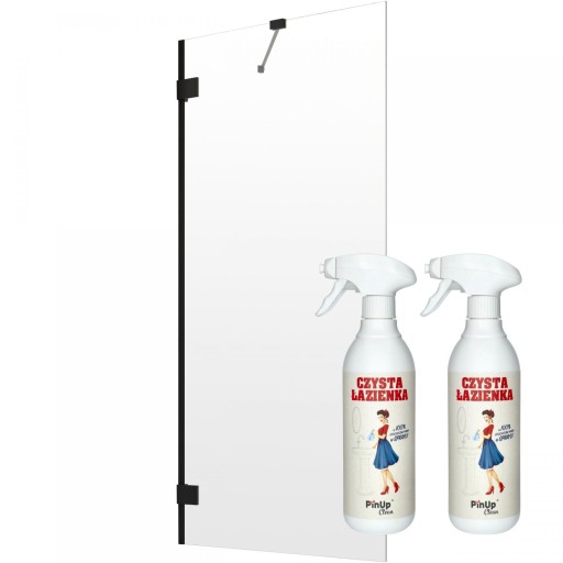 Parawan nawannowy prysznicowy czarny 50 cm czyste + pianka czyszcząca PinUp