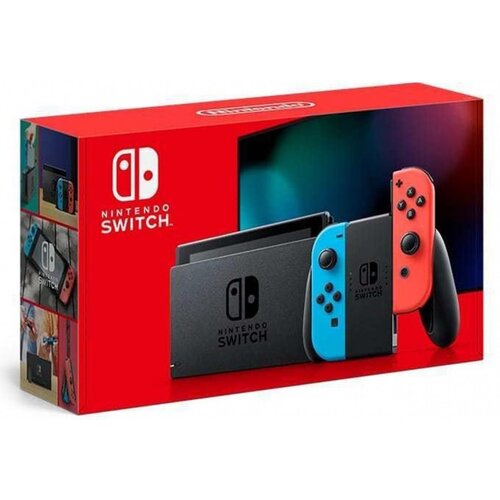 Konsola Nintendo Switch Neon Red & Blue Joy-Con 32 GB | PEŁEN KOMPLET + GRA