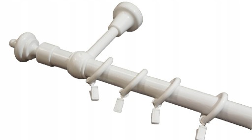 KARNISZ DREWNIANY 28 mm pojedynczy biały 210 cm