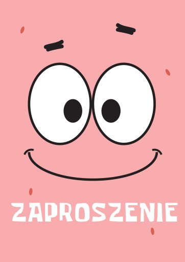 ZAPROSZENIE ZAPROSZENIA URODZINY Patrick Spongebob
