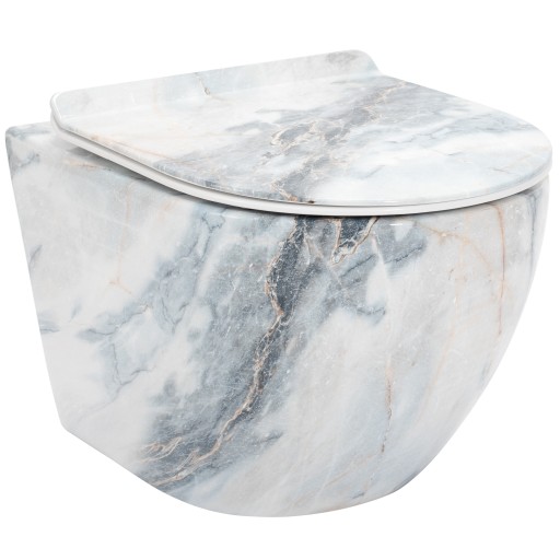 MISA WISZĄCA WC REA CARLOS SLIM RIMLESS GRANIT MISKA WC PODWIESZANA 49,5x37