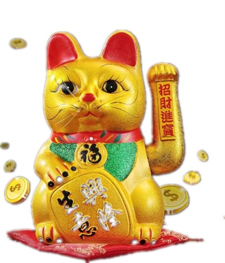 CHIŃSKI KOT SZCZĘŚCIA Japoński Maneki-neko 21cm