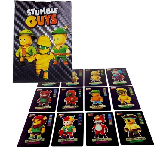 CZARNE KARTY 55 SZTUK STUMBLE GUYS KARTY KOLEKCJONERSKIE TALIA CZARNA