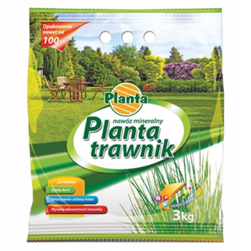 NAWÓZ 3kg WIOSENNY LETNI NA TRAWNIK TRAWY TRAW ZDROWA GĘSTA SOCZYSTA TRAWA