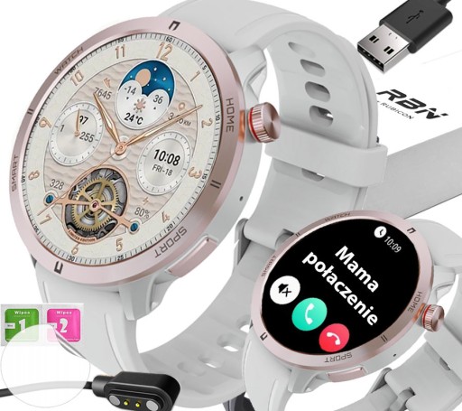 ZEGAREK SMARTWATCH POLSKIE MENU ROZMOWY SPORT SMART WATCH STYLOWY