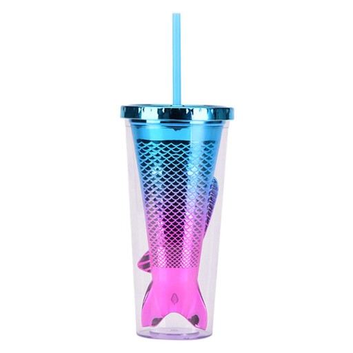 Szklanka Glamour z cekinami i brokatem, o podwójnych ściankach, odporna na zalanie, styl C