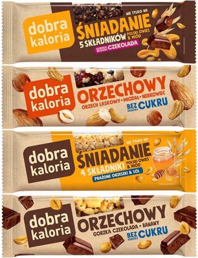 DOBRA KALORIA BATON OWSIANY ŚNIADANIOWY ORZECH CZEKOLADA BANAN | ZESTAW MIX