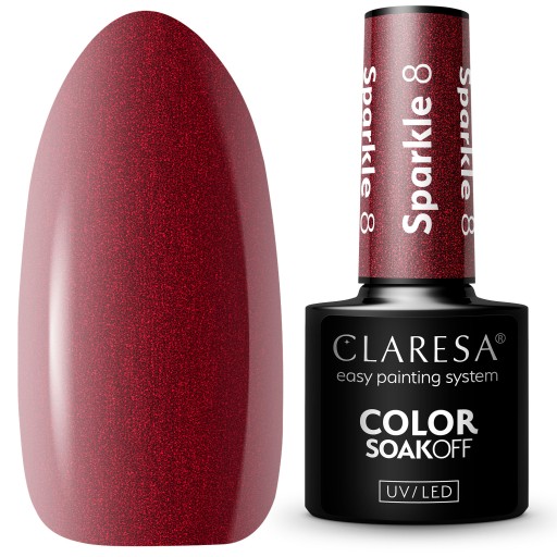 CLARESA HYBRYDA SPARKLE 8 CZERWONY BROKAT NOWOŚĆ