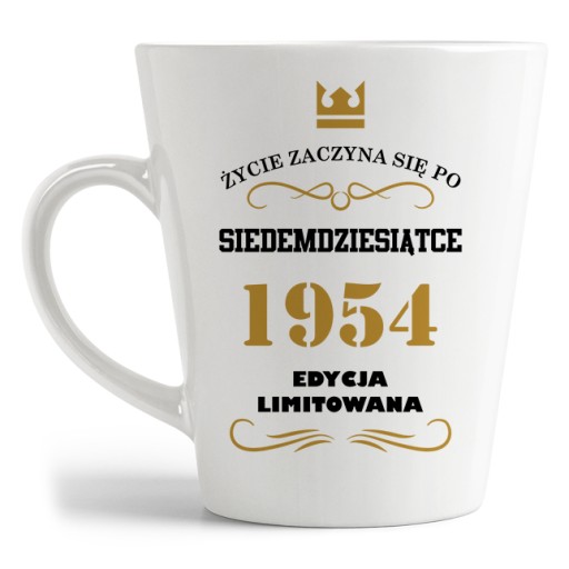 KUBEK latte 70-TE URODZINY 70 LAT PREZENT