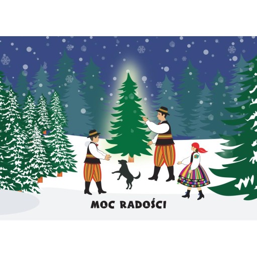 KARTKA ŚWIĄTECZNA POCZTÓWKA FOLK - BOŻE NARODZENIE - MOC RADOŚCI FOLKSTAR