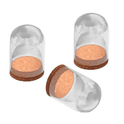 3 Pack Mini przezroczyste szklane kopuły Cloche