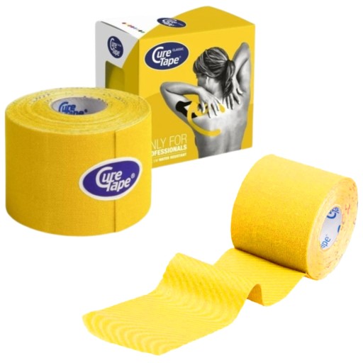 Taśma do kinesiotapingu tejpy CURETAPE CLASSIC do CIAŁA i TWARZY ŻÓŁTA
