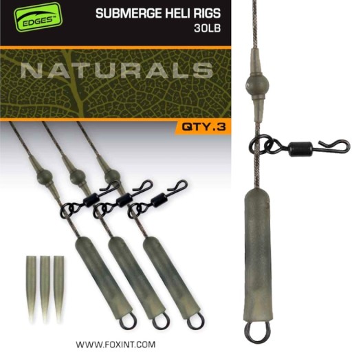 Zestaw Karpiowy Helikopterowy Z Plecionki Fox Edges Heli Rigs 30lb 75cm 3x