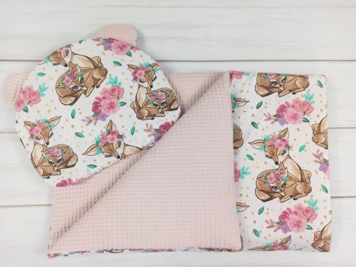 NikaTymi kocyk i poduszka miś 75x100 wafel