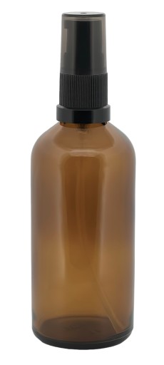 Butelka szklana 100ml z pompką z czarną nasadką x5