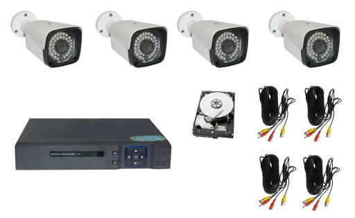 Zestaw do MONITORINGU 4 KAMERY 5 MPX dysk 1 TB