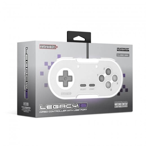Retro-Bit Legacy16 USB Grey Pad PC RPi Switch