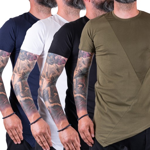 Biały T-SHIRT asymetryczny dół, siatka GAVI r. XL