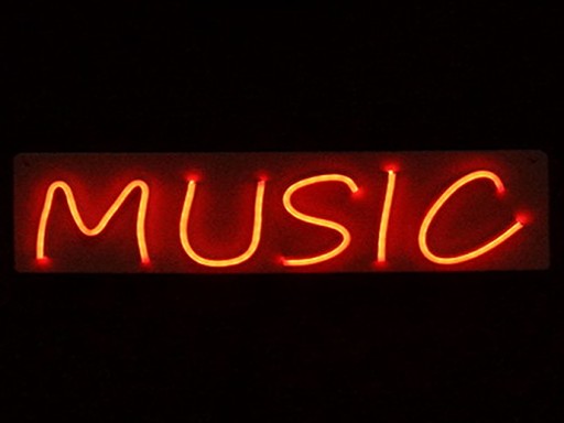 NMUSIC480 NEON LED NAPIS Music CZERWONY 480X125MM