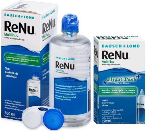 PŁYN DO SOCZEWEK RENU MULTIPLUS 360 + 100 ml +2 pojemniki