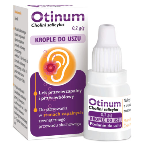 Otinum 0,2 g/g krople do uszu 10 g LEK przeciwzapalny przeciwbólowy