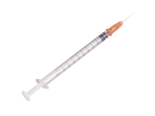 Strzykawka TBC j.uż. z igłą 1ml, 0.45x12 mm, (26G)
