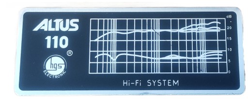 ALTUS 110 HGS ELEKTRONIK TABLICZKA EMBLEMAT ALUMINIOWY