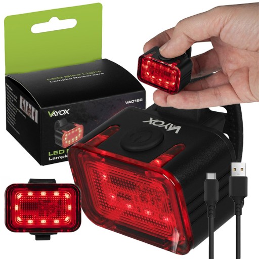 LAMPKA ROWEROWA TYLNA LED NA TYŁ ROWER ŚWIATŁO ROWEROWE TYLNE ŁADOWANA USB