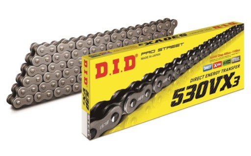 D.I.D ŁAŃCUCHY ŁAŃCUCH NAPĘDOWY MOTO. DID 530 X-RING (4100AN) (ROZKUTY+OGN