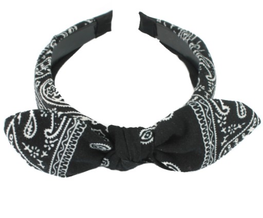 OPASKA DO WŁOSÓW BANDANA KOKARDKA CZARNA