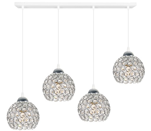 LAMPA WISZĄCA CHROM ŻYRANDOL PLAFON KRYSZTAŁKI LED