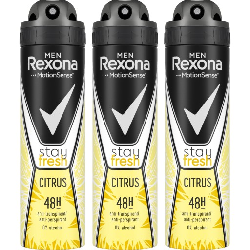 REXONA MEN Cytryna antyperspirant w sprayu 3x150ml