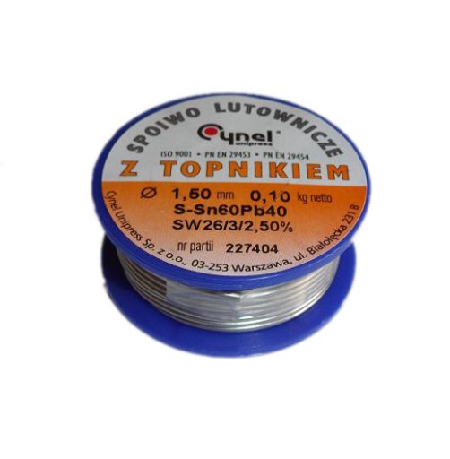 CYNA Z TOPNIKIEM 3,00mm 100g Cynel Spoiwo Sn60Pb40