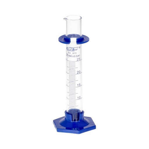 Cylinder miarowy szklany 25 ml stopa PP Chemland, menzurka