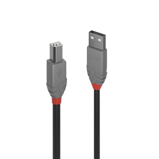 Lindy 36672 Kabel USB 2.0 A-B czarny Anthra Line - 1m