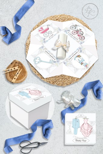 ŚLub Kartka 3d Exploding box Pamiątka