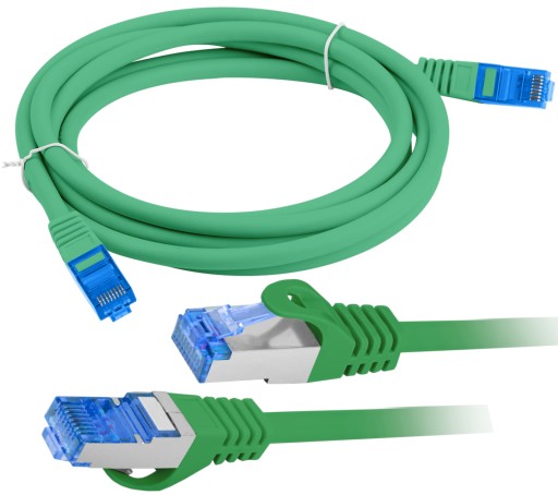 Kabel Internetowy Ethernet Skrętka RJ45 LAN kat 6A SFTP LSZH 20m Zielony