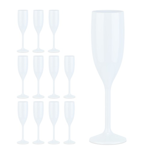 Kieliszki do szampana Relaxdays biały 150ml 12 szt.