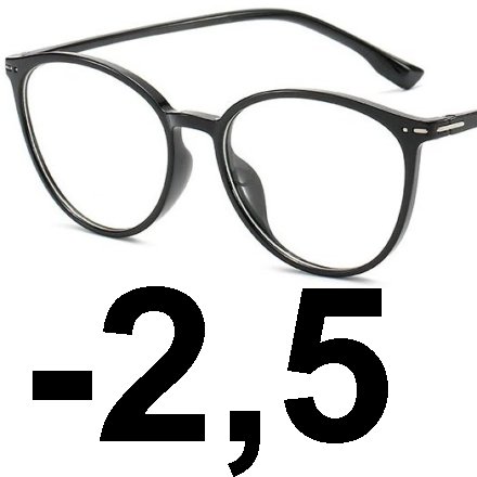 OKULARY MINUSY KUJONKI KOCIE OCZY KOREKCYJNE -2.5