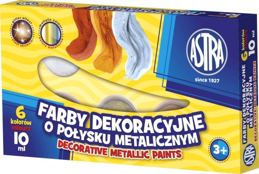 Farby DEKORACYJNE ASTRA 6 kol. 20ml metaliczne
