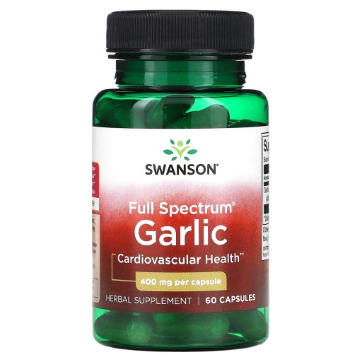 Swanson, Pełne Spektrum czosnku, 400 mg, 60 Kapsułek