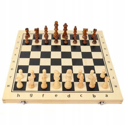 klasyczne DREWNIANE SZACHY MAGNETYCZNE 39 cm
