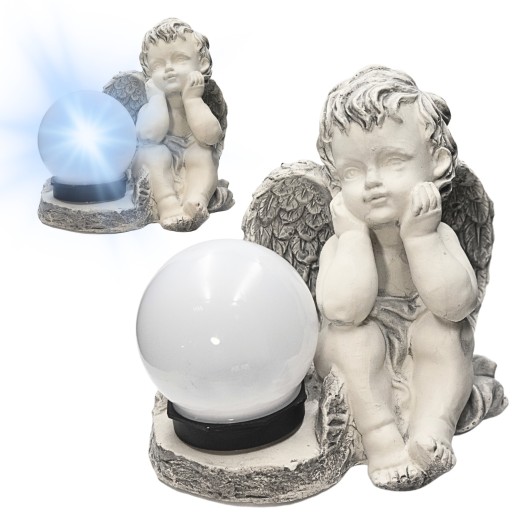 ZNICZ GIPSOWA FIGURKA NAGROBNA LAMPA SOLARNA LED