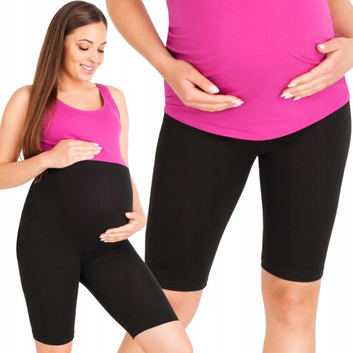 KOLARKI CIĄŻOWE LEGGINSY BEZSZWOWE CZARNE BAWEŁNA SPODENKI WYSOKI STAN XXL